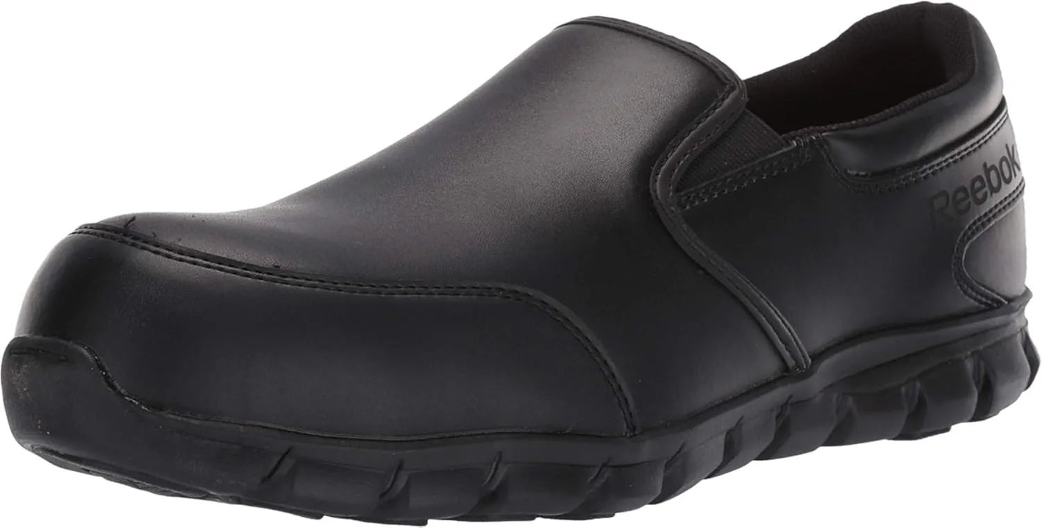 Reebok Men's Rb4036 Sublite Cushion Work Safety Athletic Slip-on Composite Toe Shoe Black