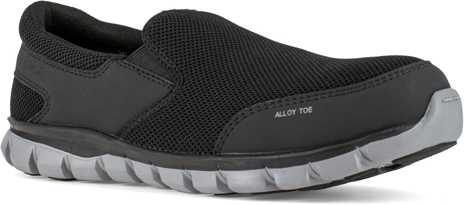Reebok Men's Rb4037 Sublite Cushion Work Safety Athletic Slip-on Alloy Toe Shoe Black