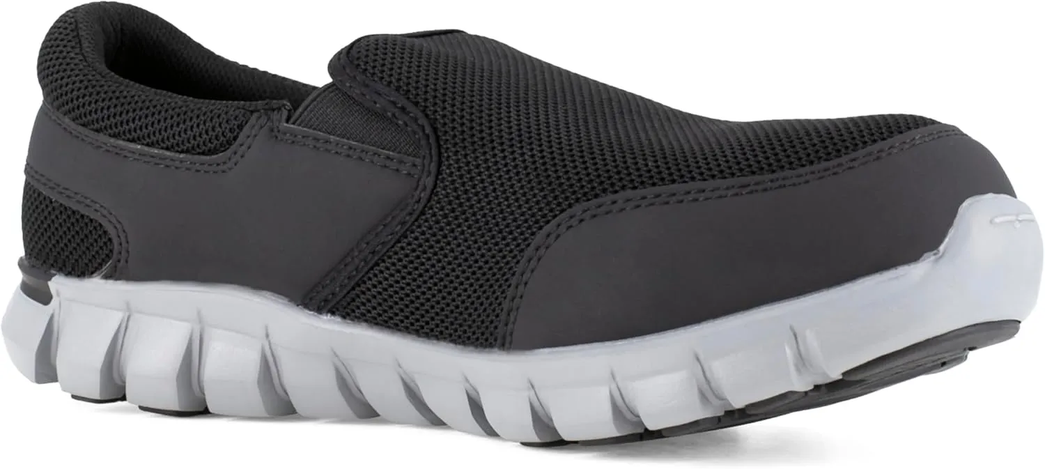 Reebok Men's Rb4037 Sublite Cushion Work Safety Athletic Slip-on Alloy Toe Shoe Black
