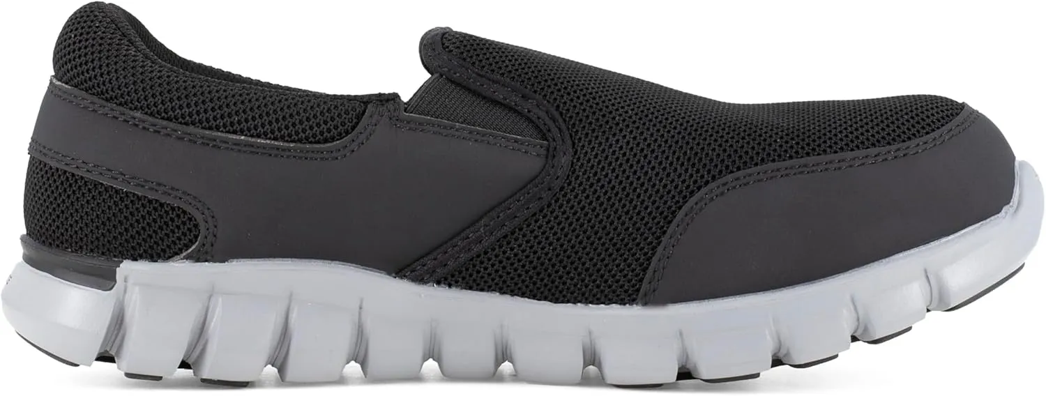 Reebok Men's Rb4037 Sublite Cushion Work Safety Athletic Slip-on Alloy Toe Shoe Black