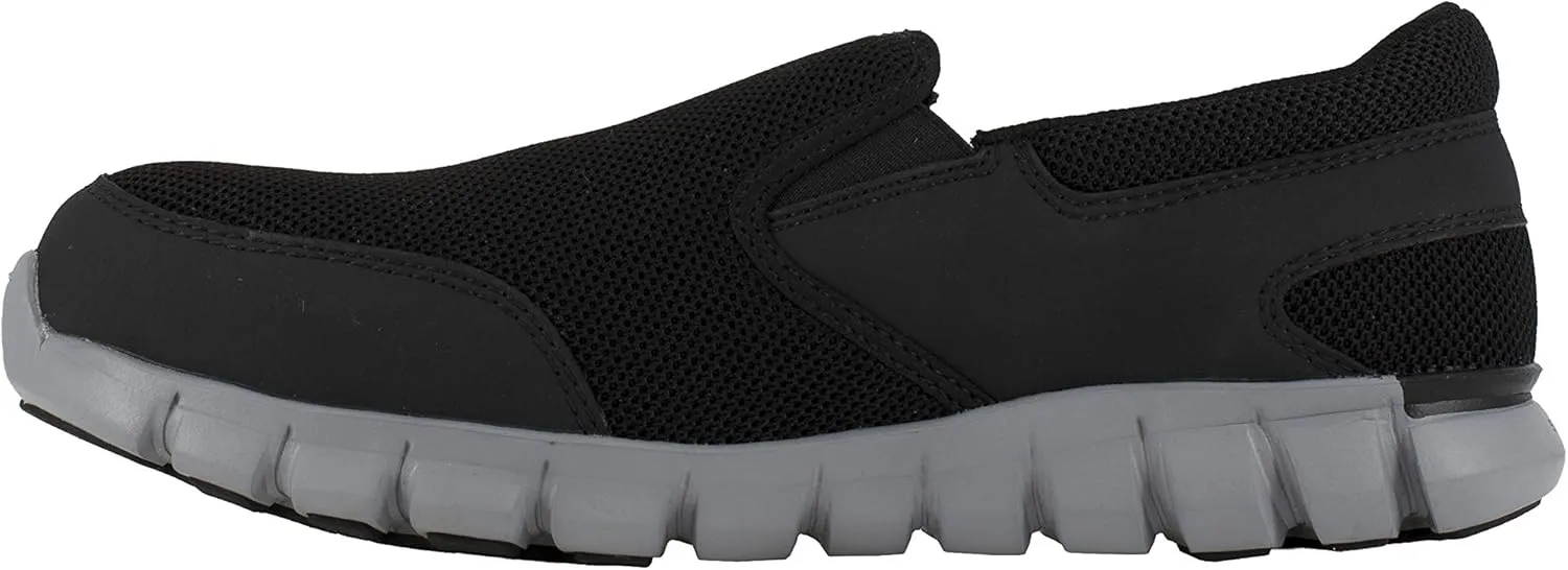 Reebok Men's Rb4037 Sublite Cushion Work Safety Athletic Slip-on Alloy Toe Shoe Black