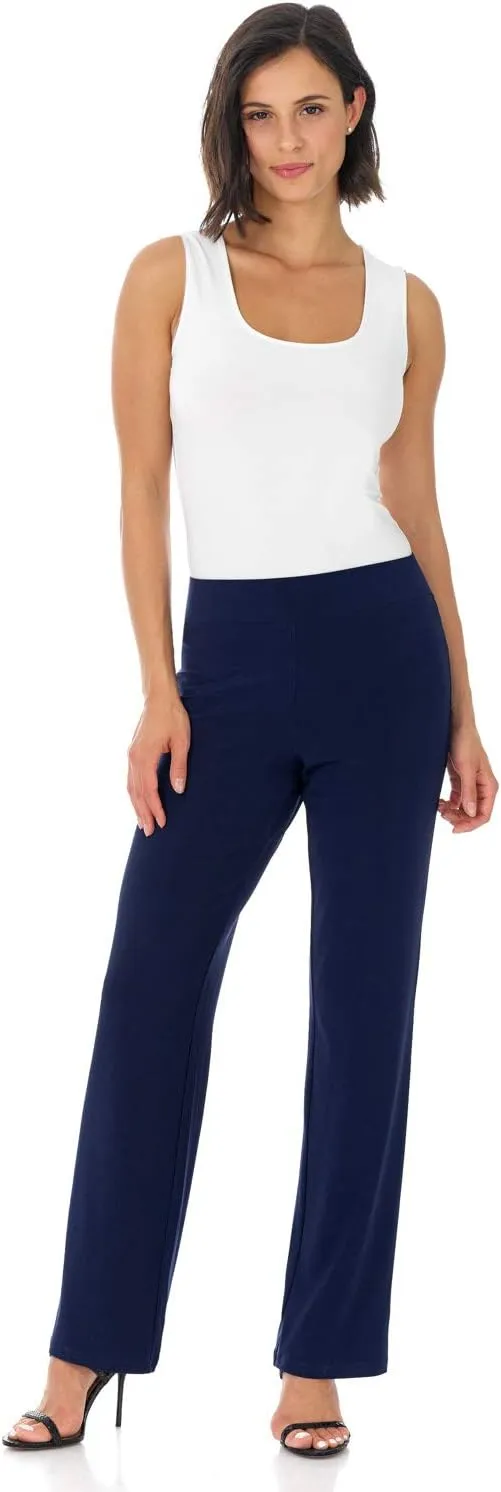 Rekucci Travel in Style Women's Soft Knit Classic Straight Leg Pant
