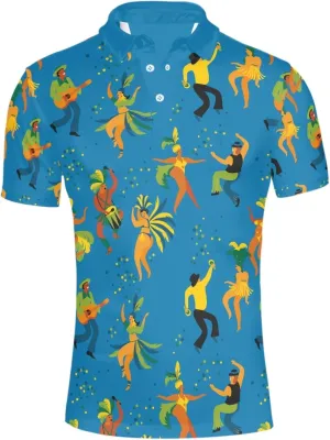 Retro UK Postage Stamp Men's Classic Polo Shirt, 3-Button Closure Pique Polo Shirt, Summer Fashion Golf Shirt