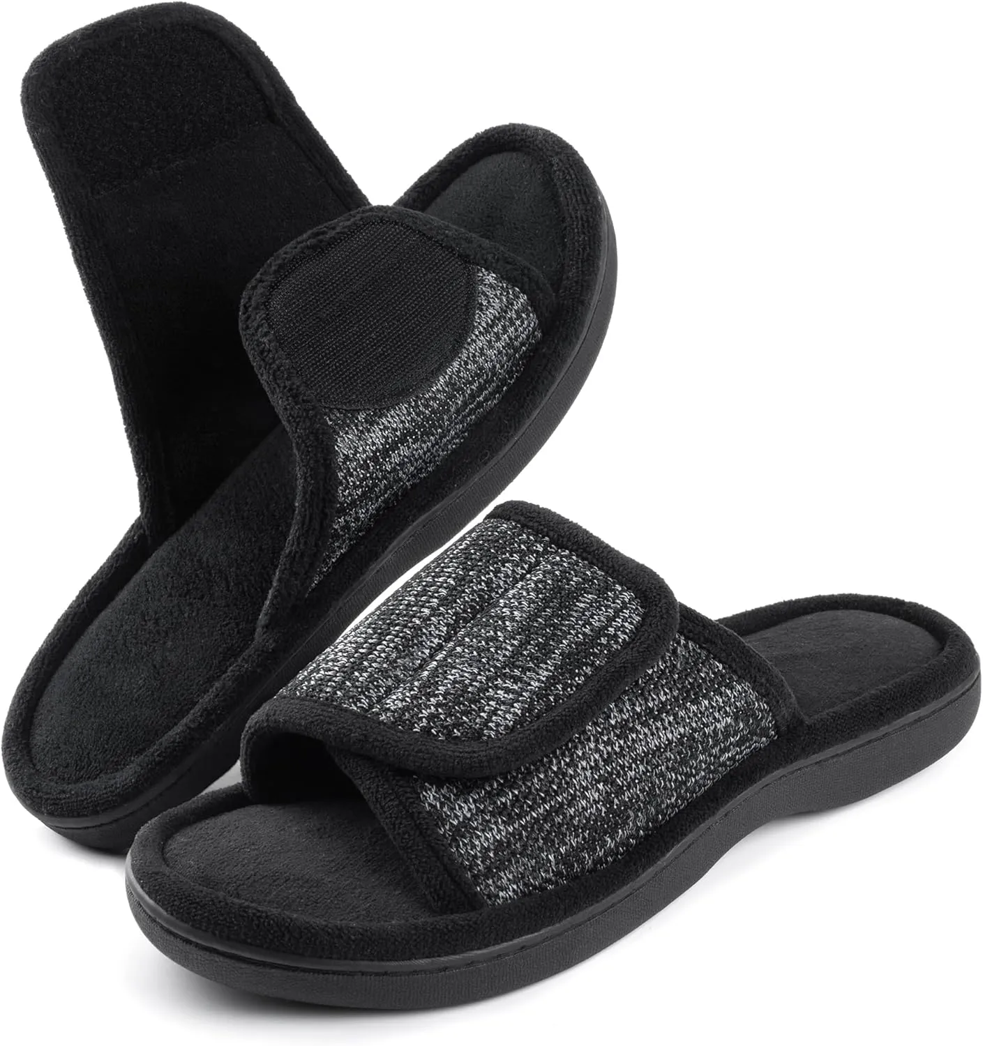 RockDove Men's Adjustable Wrap Memory Foam Slide Slipper