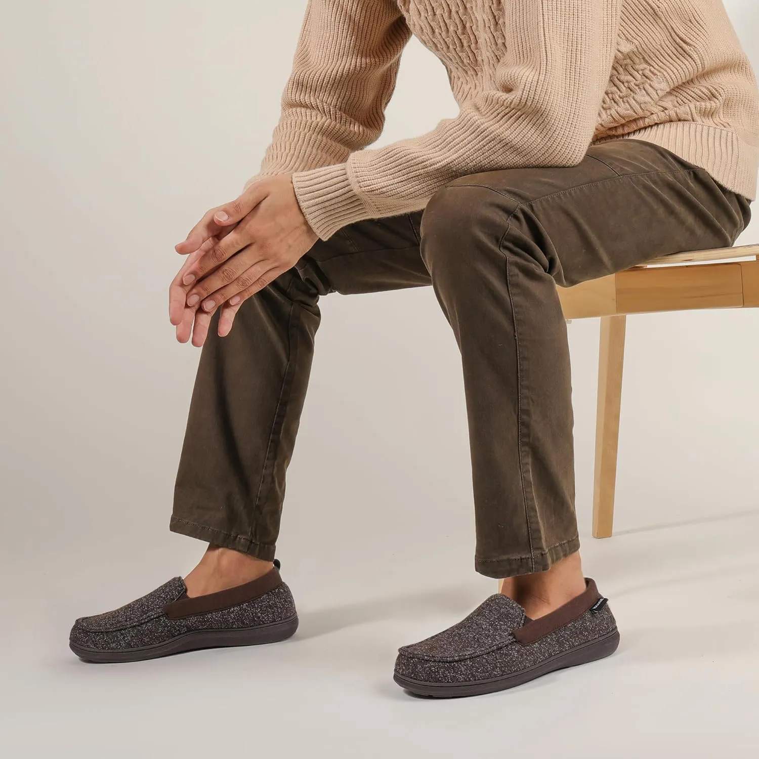 RockDove Men's Tweed Memory Foam Moc Slipper
