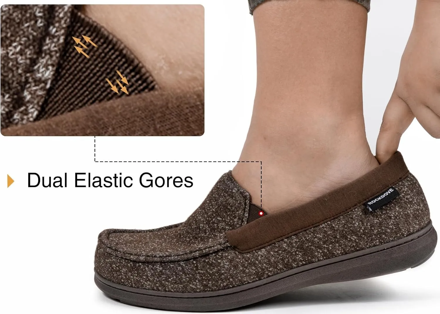 RockDove Men's Tweed Memory Foam Moc Slipper