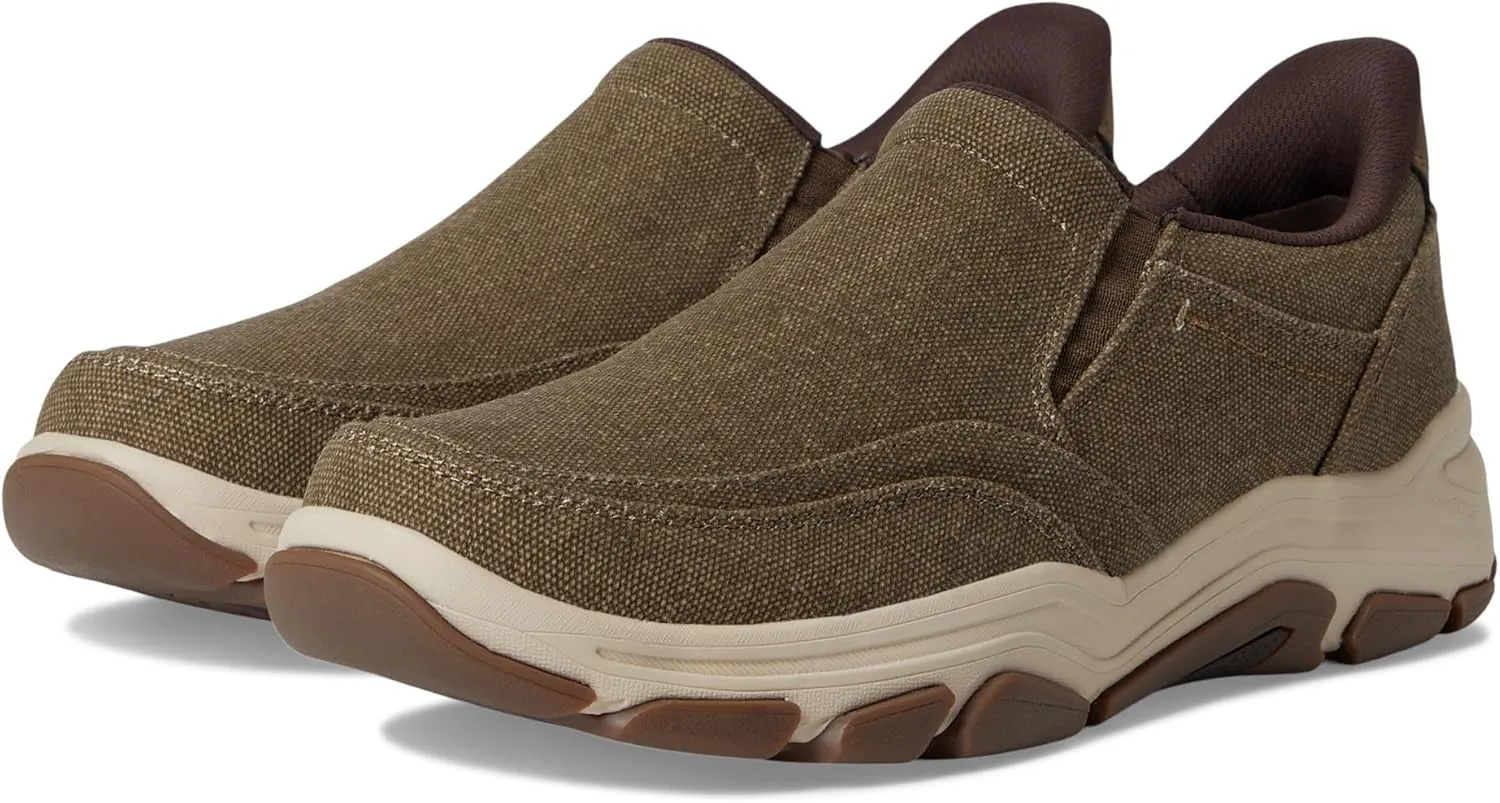 Rockport Men's Reece Sneaker, Brown Canvas, 10.5 X-Wide