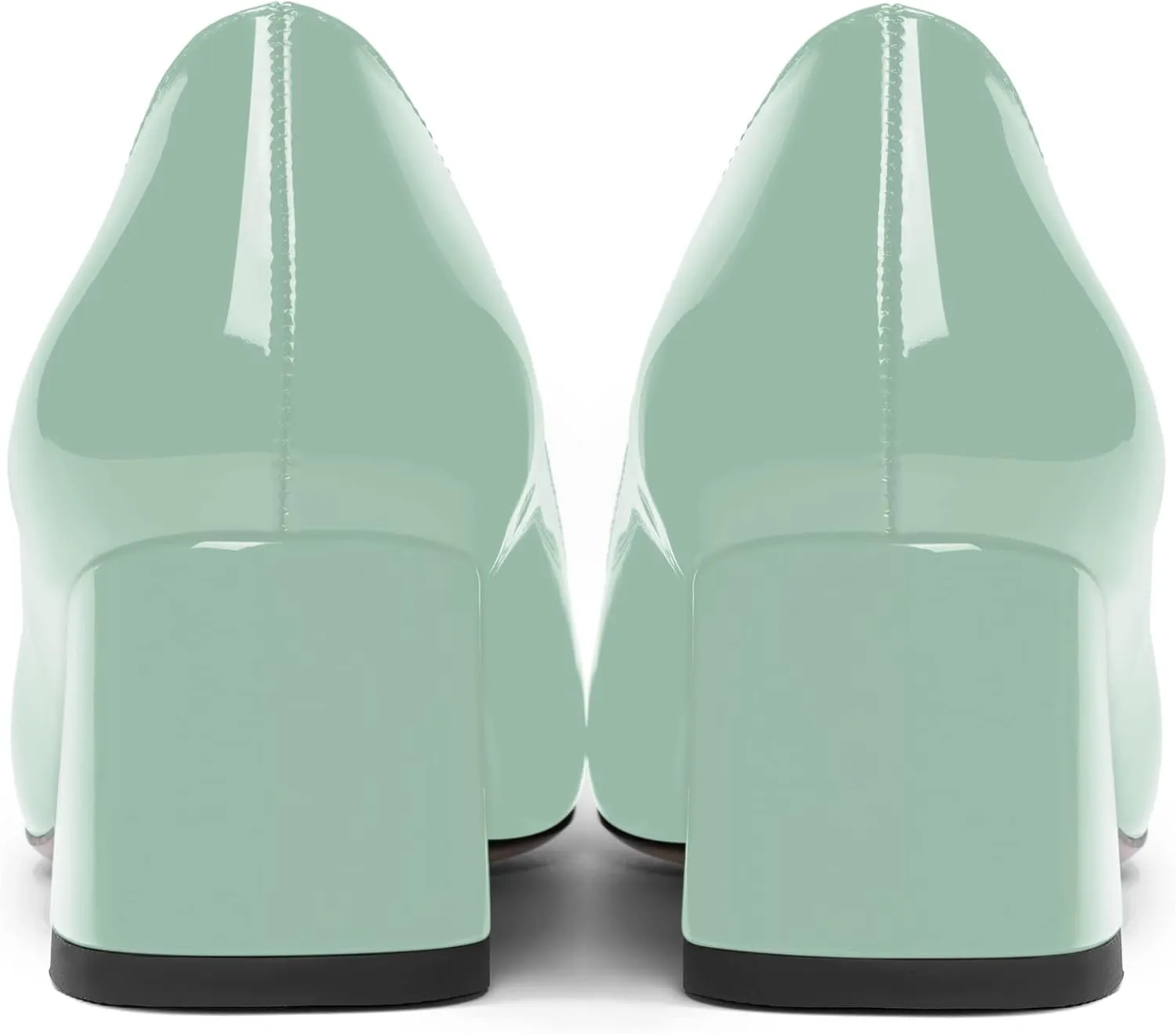 ROSERWISH Womens Fashion Casual Patent Slip On Wedding Pointed Toe Chunky Low Heel Pumps Dress Shoes 2 Inch