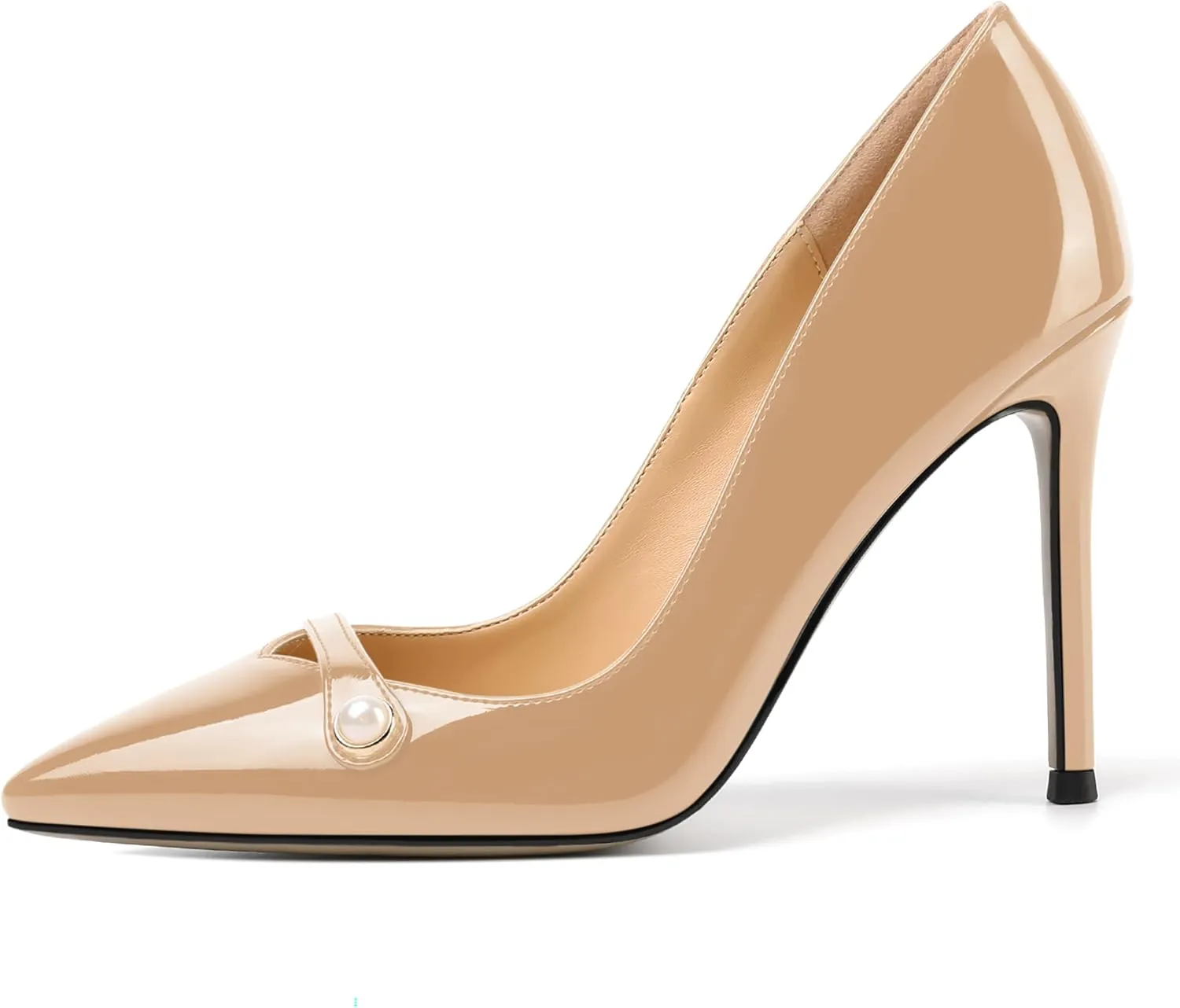 ROSERWISH Womens Night Club Slip On Sexy Pointed Toe Party Patent Stiletto High Heel Pumps Dress Shoes 4 Inch