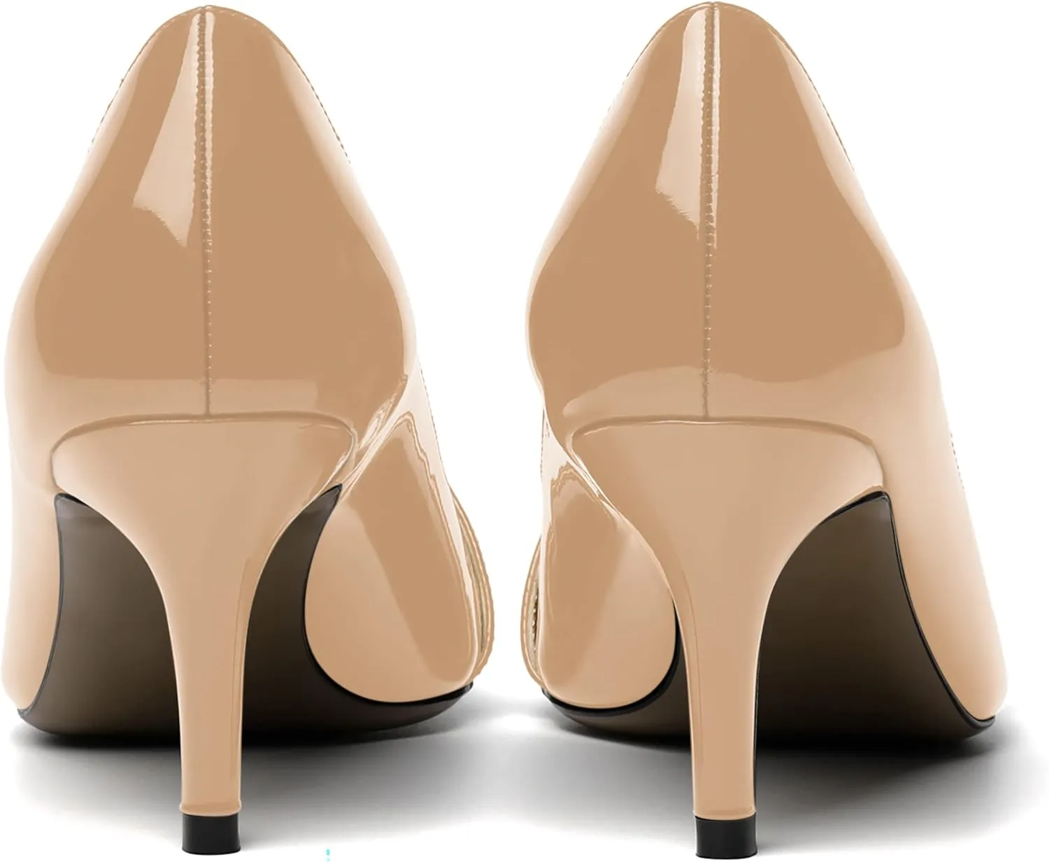 ROSERWISH Womens Sexy Patent Pointed Toe Slip On Evening Wedding Stiletto Mid Heel Pumps Dress Shoes 2.5 Inch