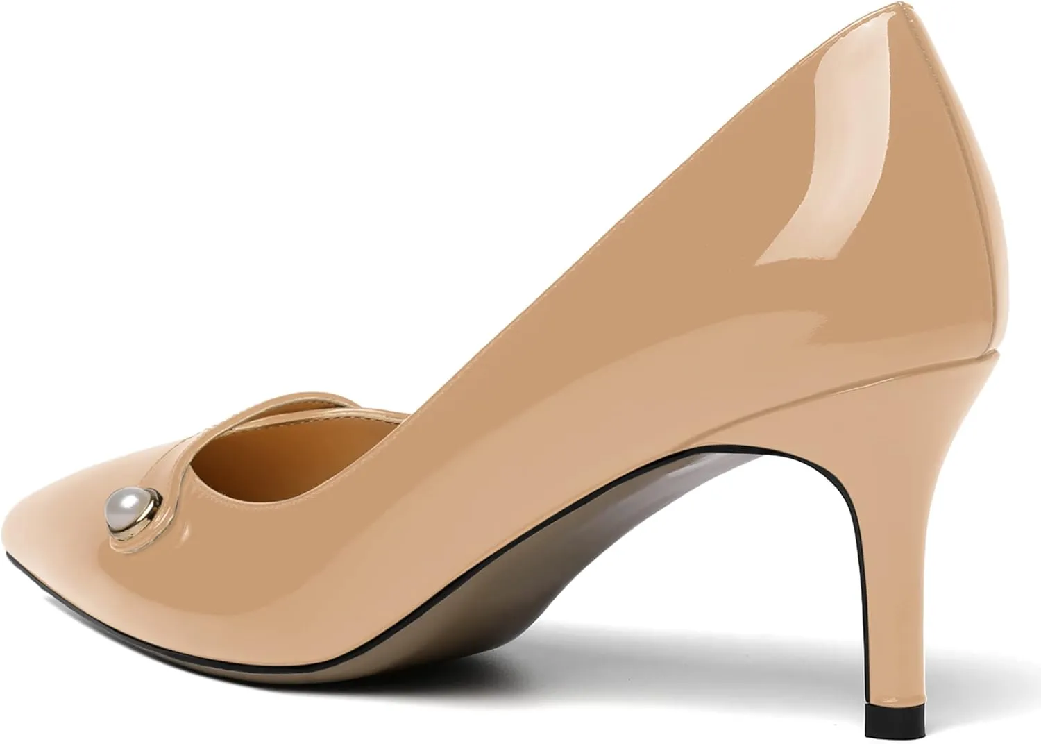 ROSERWISH Womens Sexy Patent Pointed Toe Slip On Evening Wedding Stiletto Mid Heel Pumps Dress Shoes 2.5 Inch