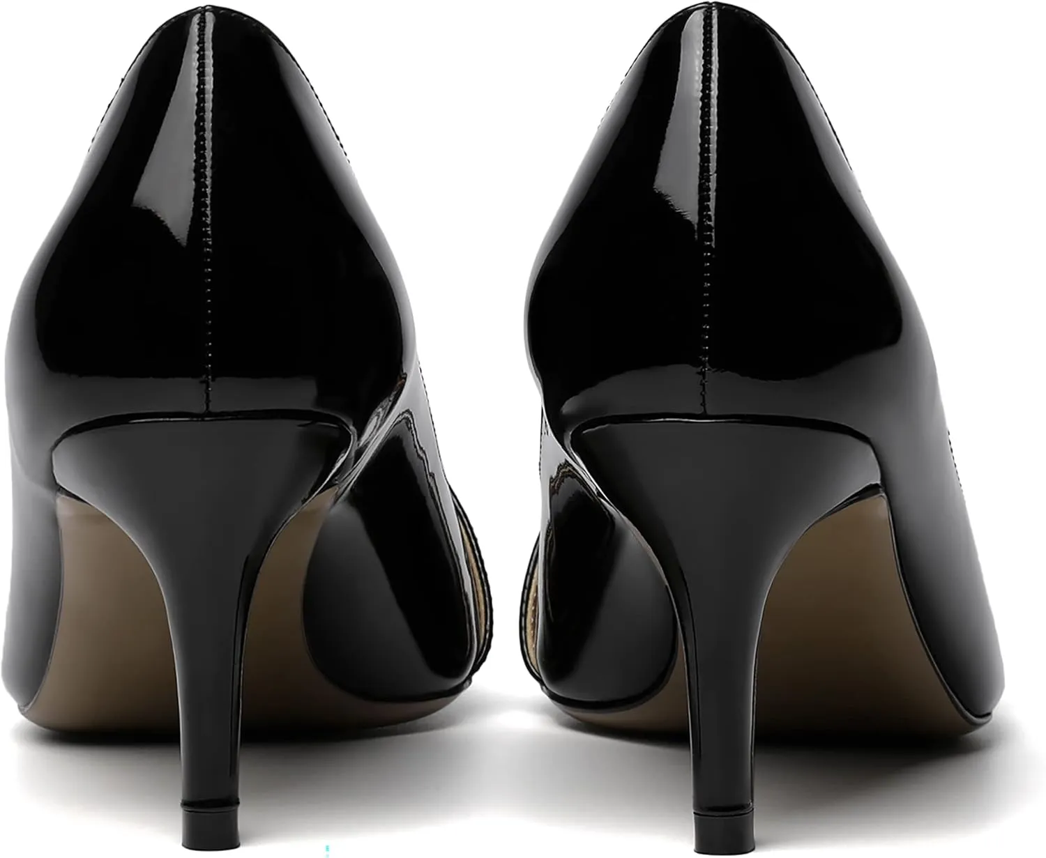 ROSERWISH Womens Sexy Patent Pointed Toe Slip On Evening Wedding Stiletto Mid Heel Pumps Dress Shoes 2.5 Inch