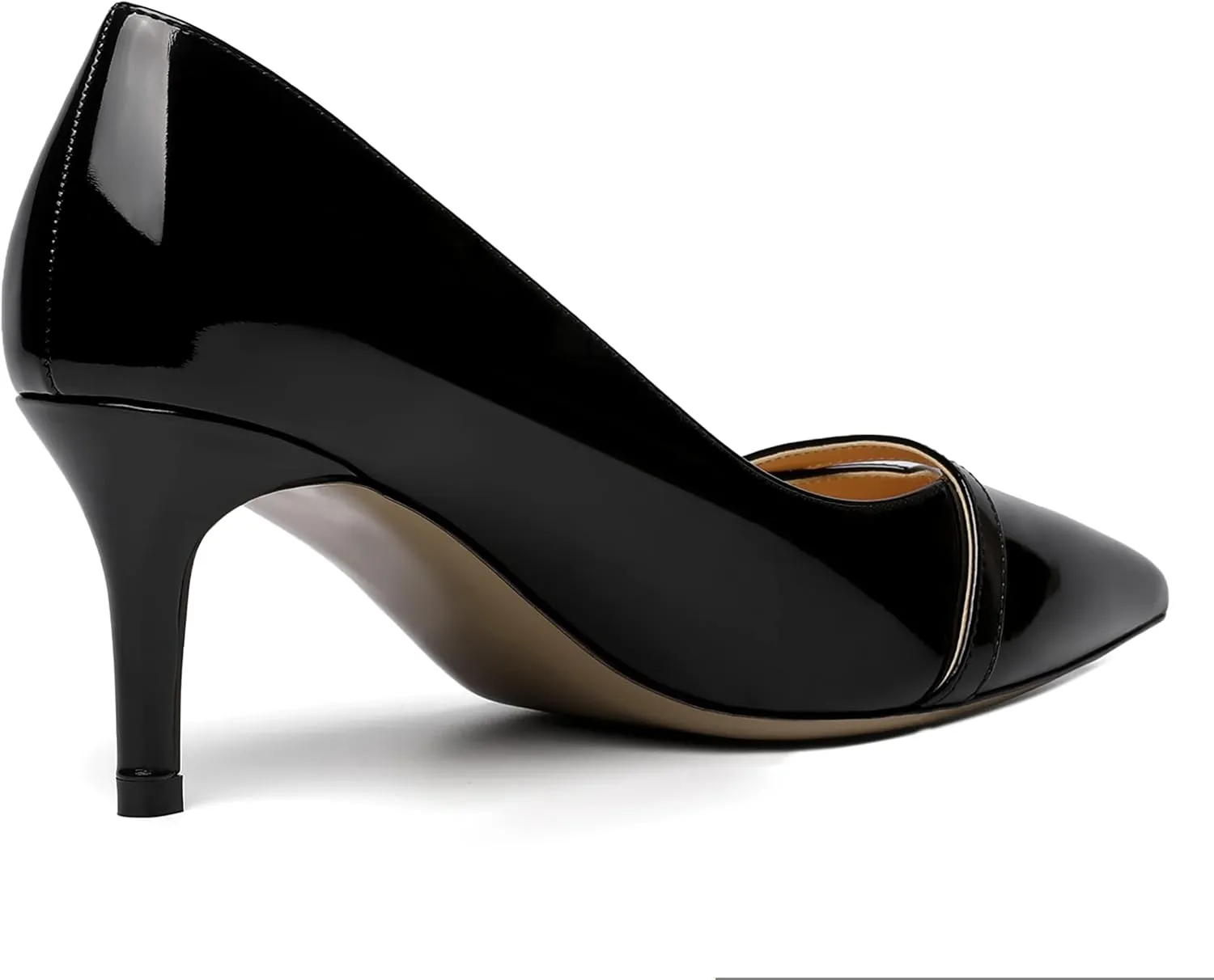 ROSERWISH Womens Sexy Patent Pointed Toe Slip On Evening Wedding Stiletto Mid Heel Pumps Dress Shoes 2.5 Inch