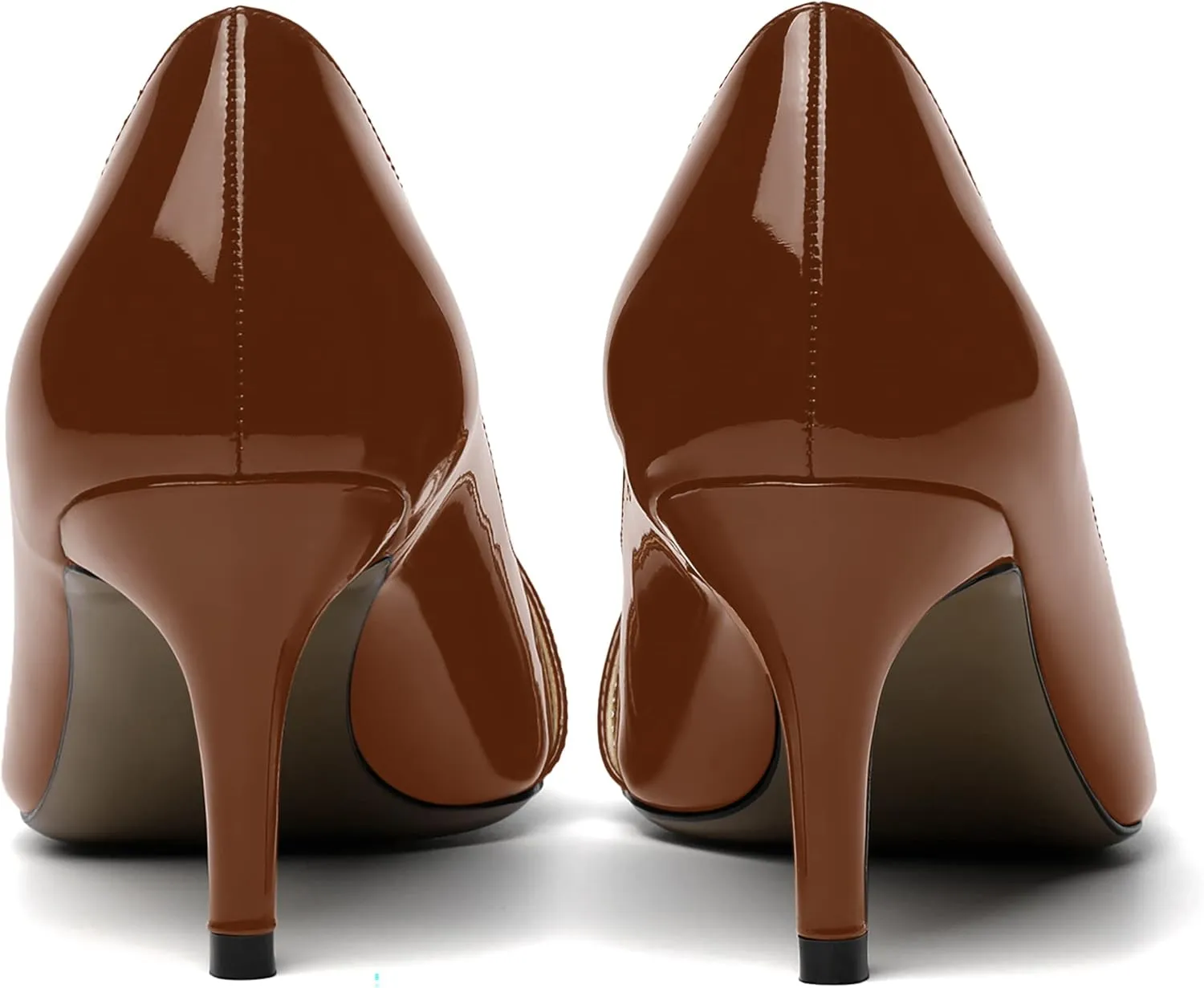 ROSERWISH Womens Sexy Patent Pointed Toe Slip On Evening Wedding Stiletto Mid Heel Pumps Dress Shoes 2.5 Inch