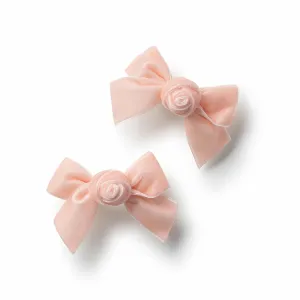 Rosette Velvet Double Clip Set - Ballet Slipper | Elegant Velvet Hair Clips w/Hand-Crafted Rosette Accents | Secure Alligator Clips for Timeless Style | Perfect for Special Occasions & Everyday Wear