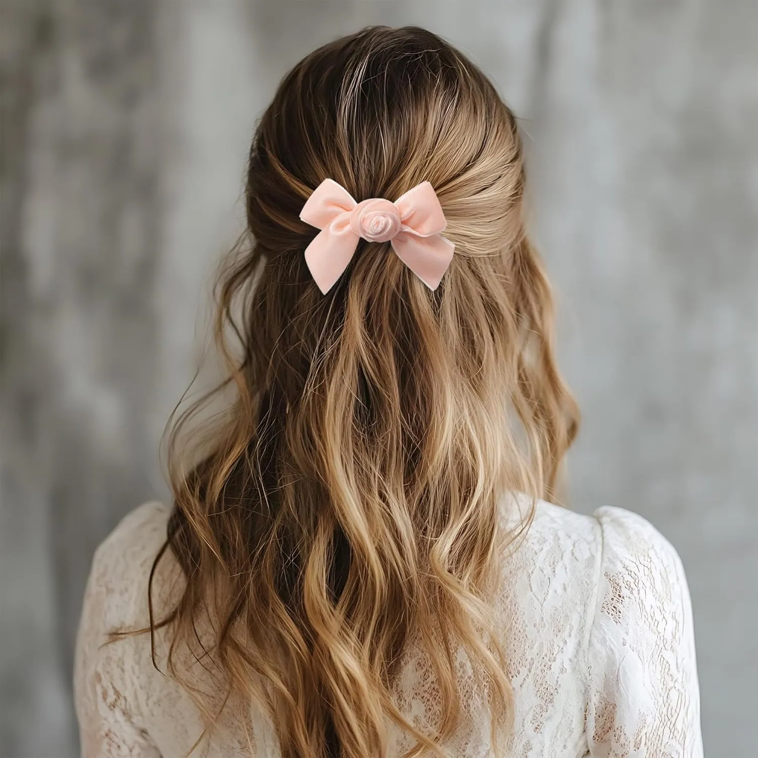 Rosette Velvet Double Clip Set - Ballet Slipper | Elegant Velvet Hair Clips w/Hand-Crafted Rosette Accents | Secure Alligator Clips for Timeless Style | Perfect for Special Occasions & Everyday Wear