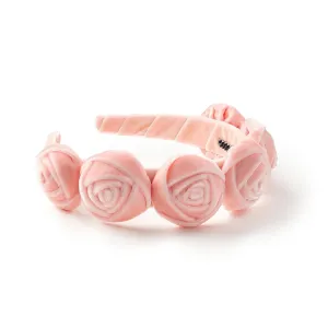 Rosette Velvet Headband - Ballet Slipper | Elegant Soft Velvet Accessory with Hand-Crafted Rosettes | Comfortable & Secure Fit with Rubberized Teeth | Perfect for Special Occasions & Everyday Wear