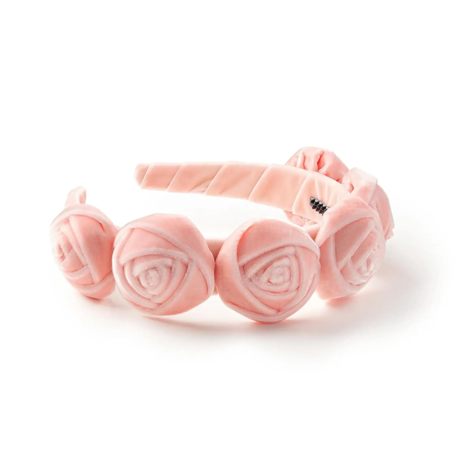 Rosette Velvet Headband - Ballet Slipper | Elegant Soft Velvet Accessory with Hand-Crafted Rosettes | Comfortable & Secure Fit with Rubberized Teeth | Perfect for Special Occasions & Everyday Wear