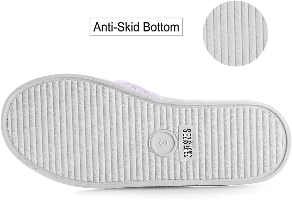 ROXIE Women's Fluffy Plush Slides Thong Sandal Flip Flops Cozy Open Toe Spa House Slippers for Women