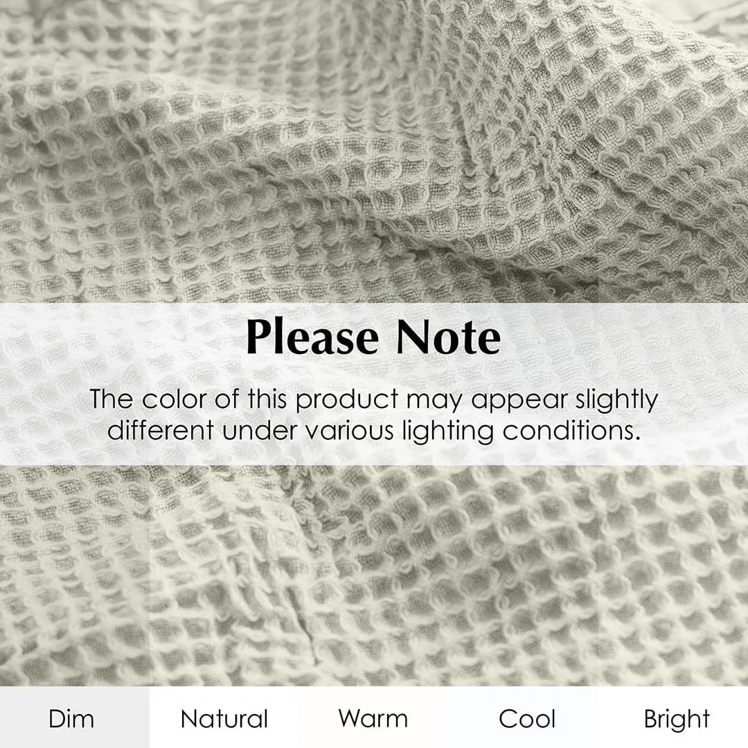 Salt Earth GOTS Certified 100% Organic Cotton Throw Blanket, 108" X 108" Waffle Blankets & Throws for Bed, Throw Blanket for Couch, Modern & Cozy Blanket, All Seasons, Comfy & Soft Blanket (Sea Foam)