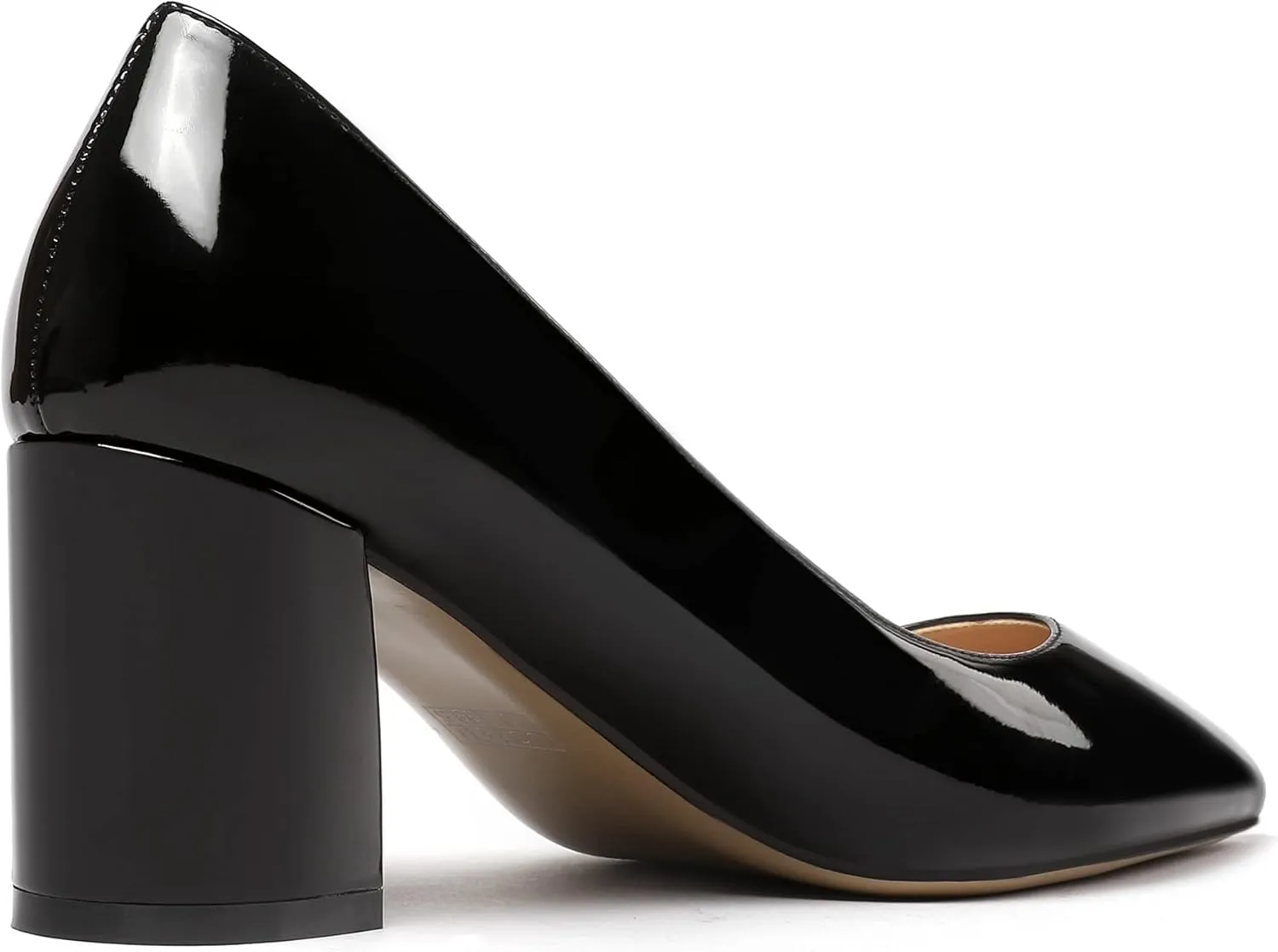 SAMMITOP Women's Chunky Block Pumps Closed Toe Slip On Heels Business Office Classic Dress Shoes