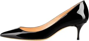 SAMMITOP Women's Kitten Heel Pumps,Pointed Toe Slip On Shoes,Ladies Office Daily Dress Pumps 6.5CM