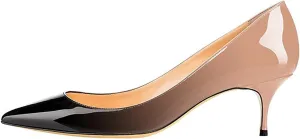 SAMMITOP Women's Kitten Heel Pumps,Pointed Toe Slip On Shoes,Ladies Office Daily Dress Pumps 6.5CM