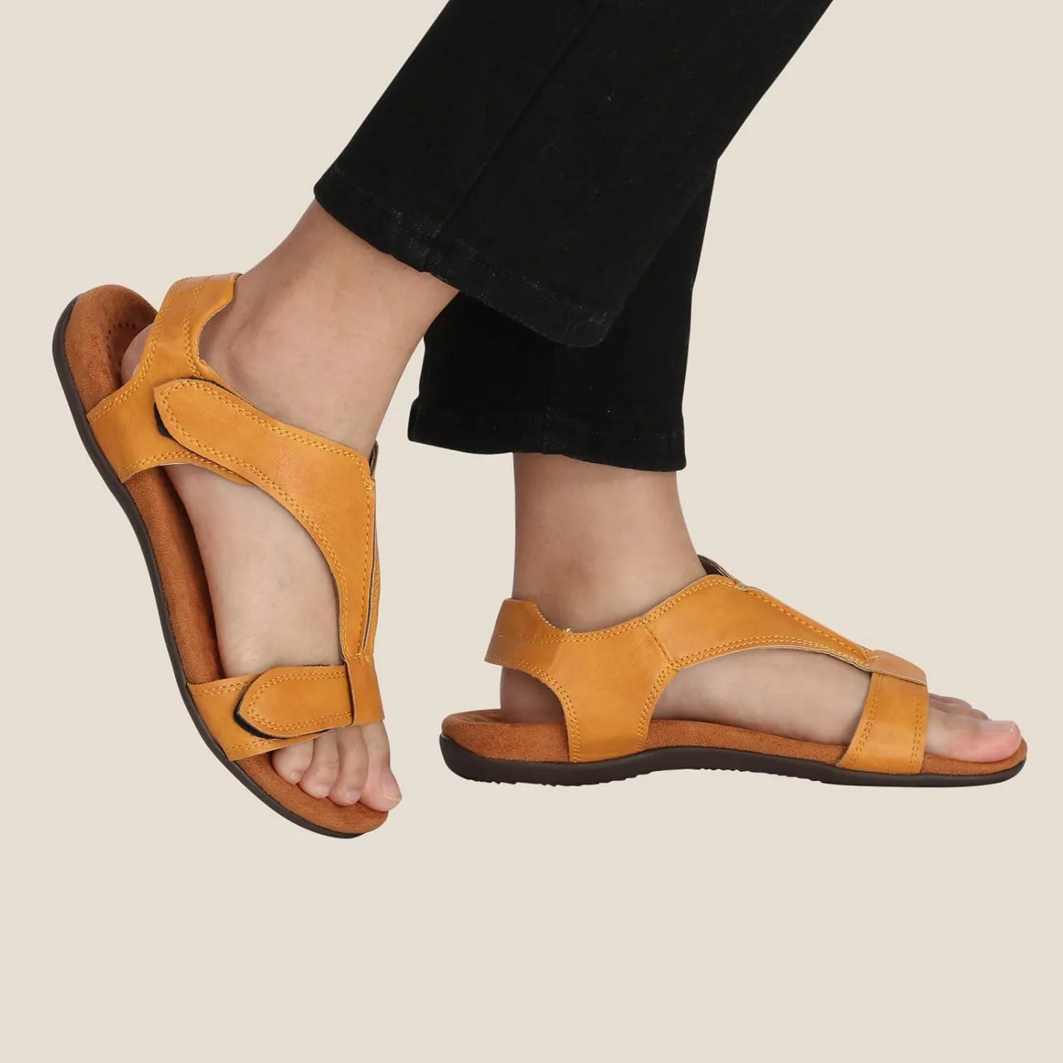 Sandals Women Dressy Summer Flat Open Toe Hook and Loop Slides Solid Lightweight Comfy Outdoor Ladies Casual Shoes Slippers Sandalias De Mujer
