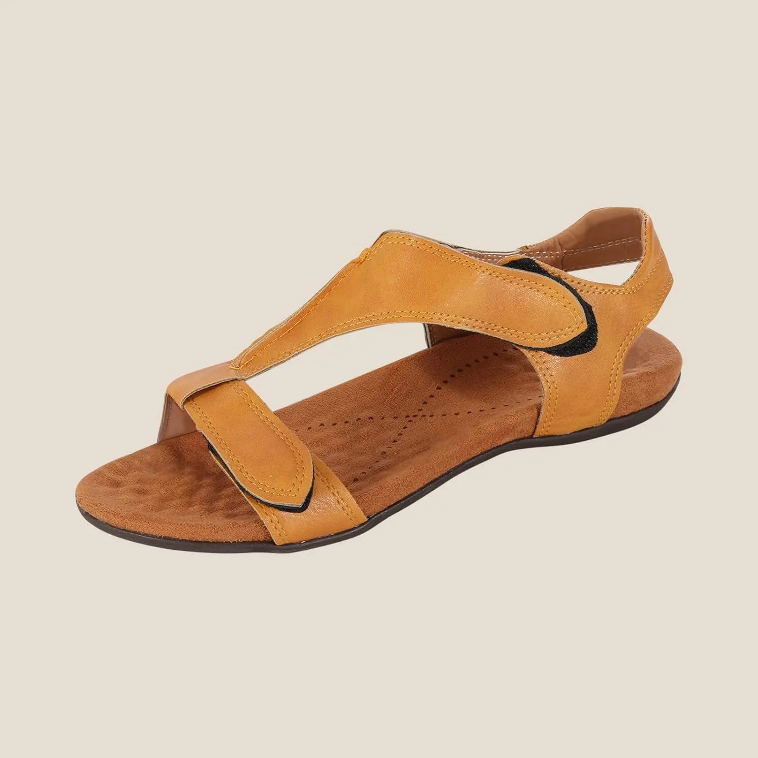 Sandals Women Dressy Summer Flat Open Toe Hook and Loop Slides Solid Lightweight Comfy Outdoor Ladies Casual Shoes Slippers Sandalias De Mujer