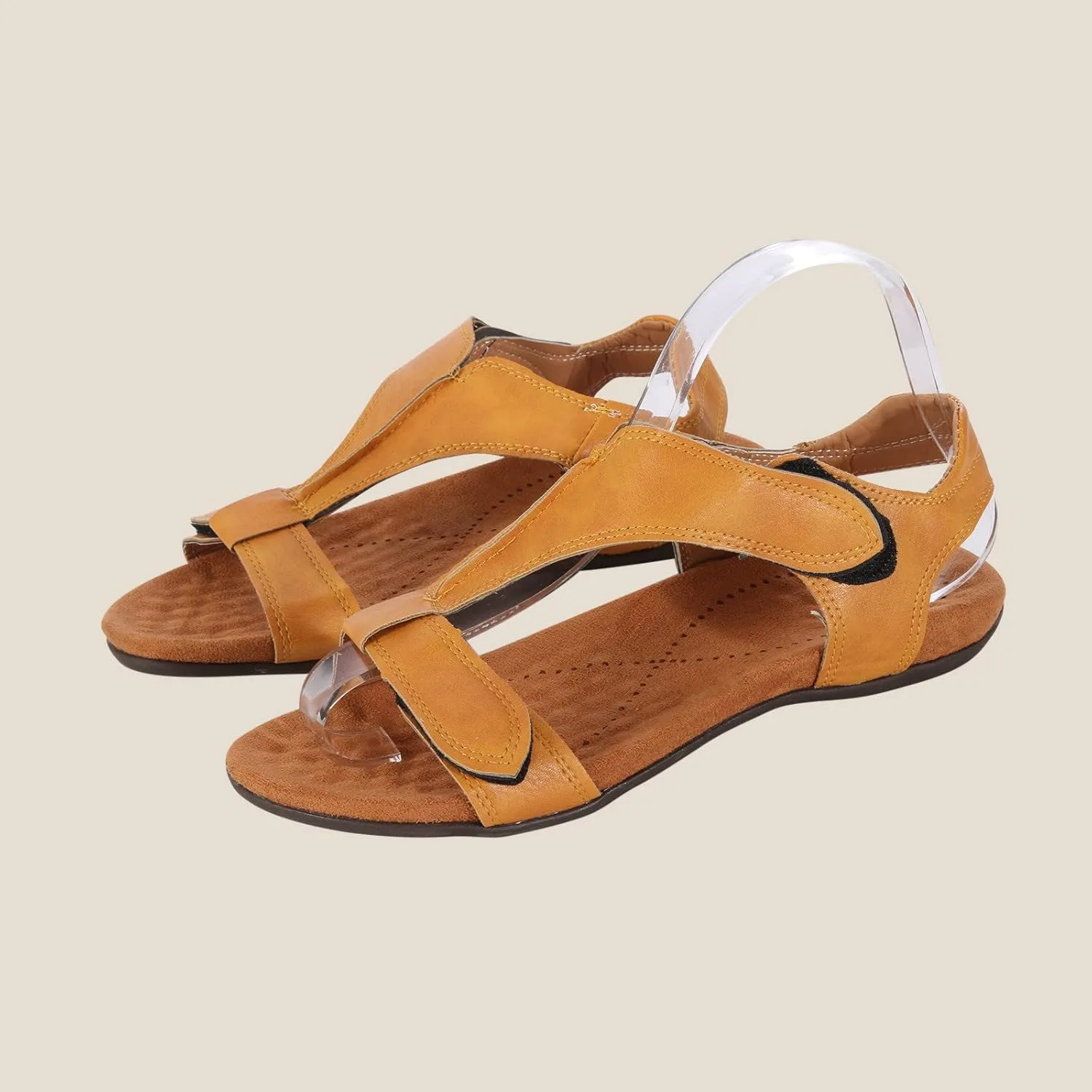 Sandals Women Dressy Summer Flat Open Toe Hook and Loop Slides Solid Lightweight Comfy Outdoor Ladies Casual Shoes Slippers Sandalias De Mujer