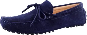 Santimon Men's Suede Leather Driving Walking Moccasins Loafer Lace Shoes