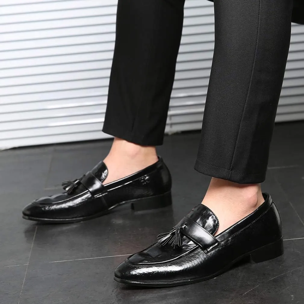 Santimon Mens Tassel Fringe Penny Loafers Fashion Casual Slip On Driving Wedding Prom Shoes Moccasins