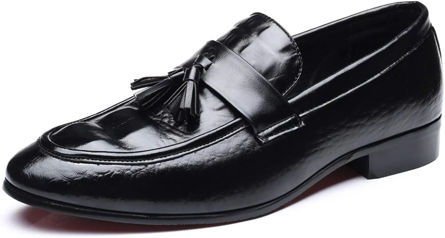 Santimon Mens Tassel Fringe Penny Loafers Fashion Casual Slip On Driving Wedding Prom Shoes Moccasins
