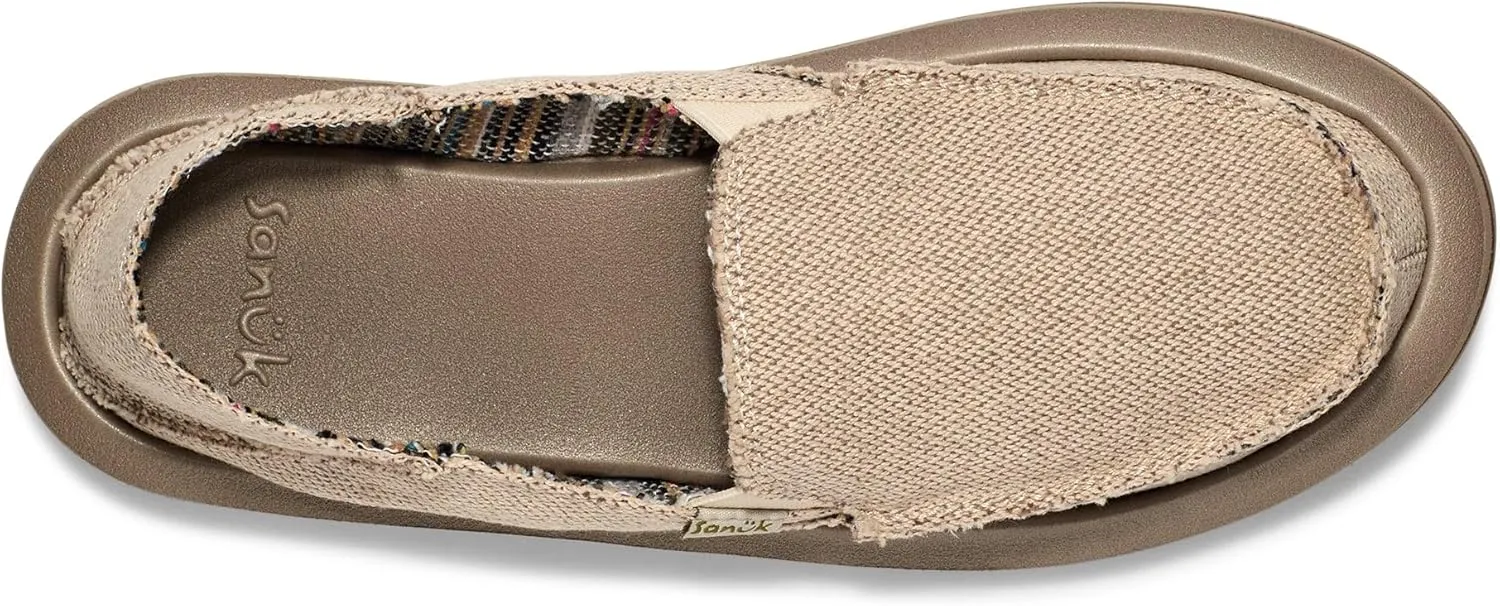 Sanuk Womens Donna Hemp 2 Tone Loafers | Womens Shoes | Slip On Shoes for Women | Women's Slip-on Loafers | Memory Foam Footbed