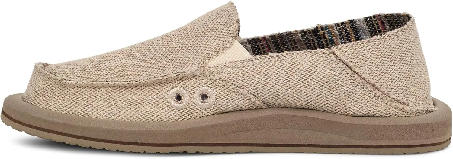 Sanuk Womens Donna Hemp 2 Tone Loafers | Womens Shoes | Slip On Shoes for Women | Women's Slip-on Loafers | Memory Foam Footbed