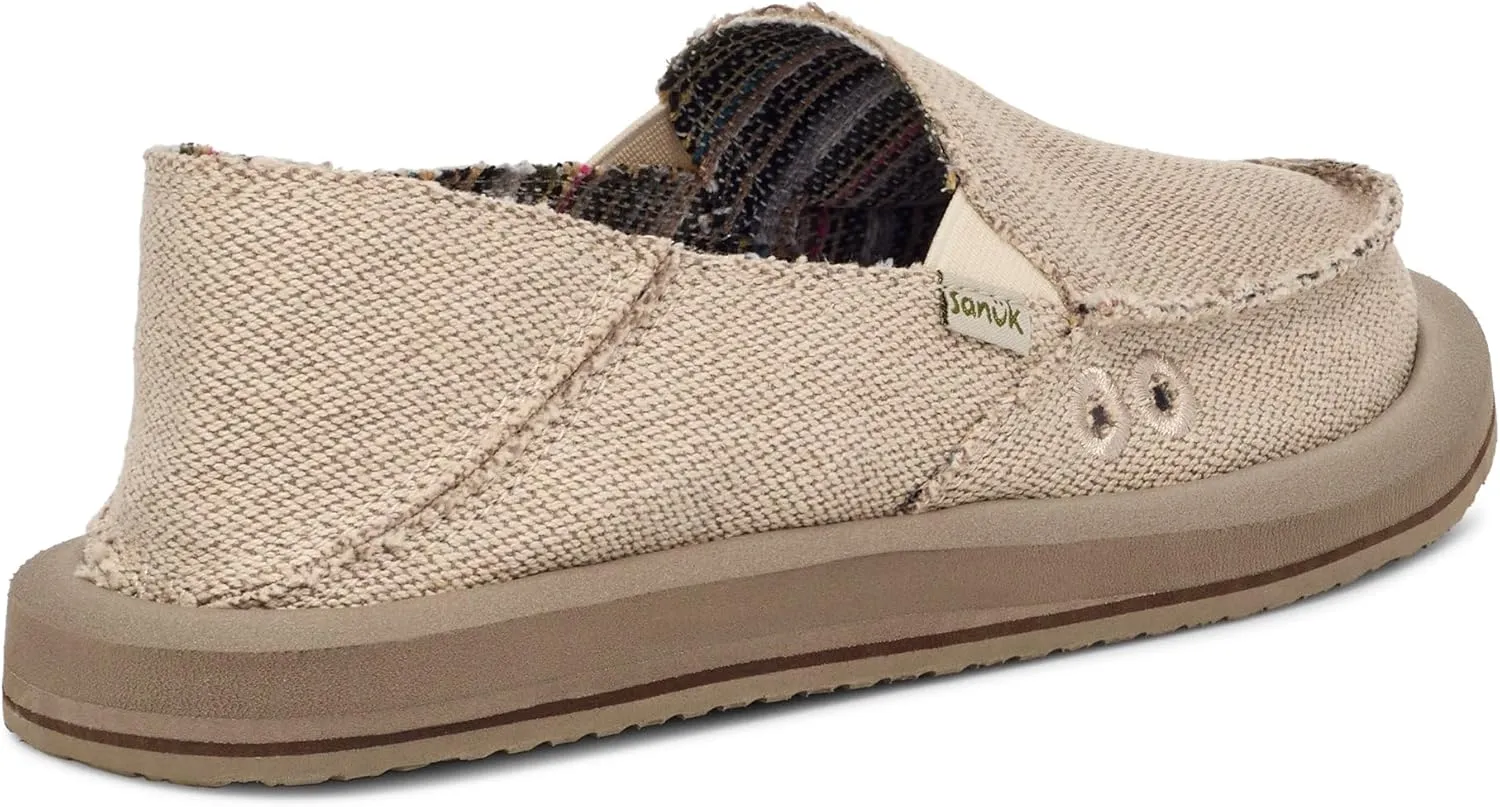 Sanuk Womens Donna Hemp 2 Tone Loafers | Womens Shoes | Slip On Shoes for Women | Women's Slip-on Loafers | Memory Foam Footbed