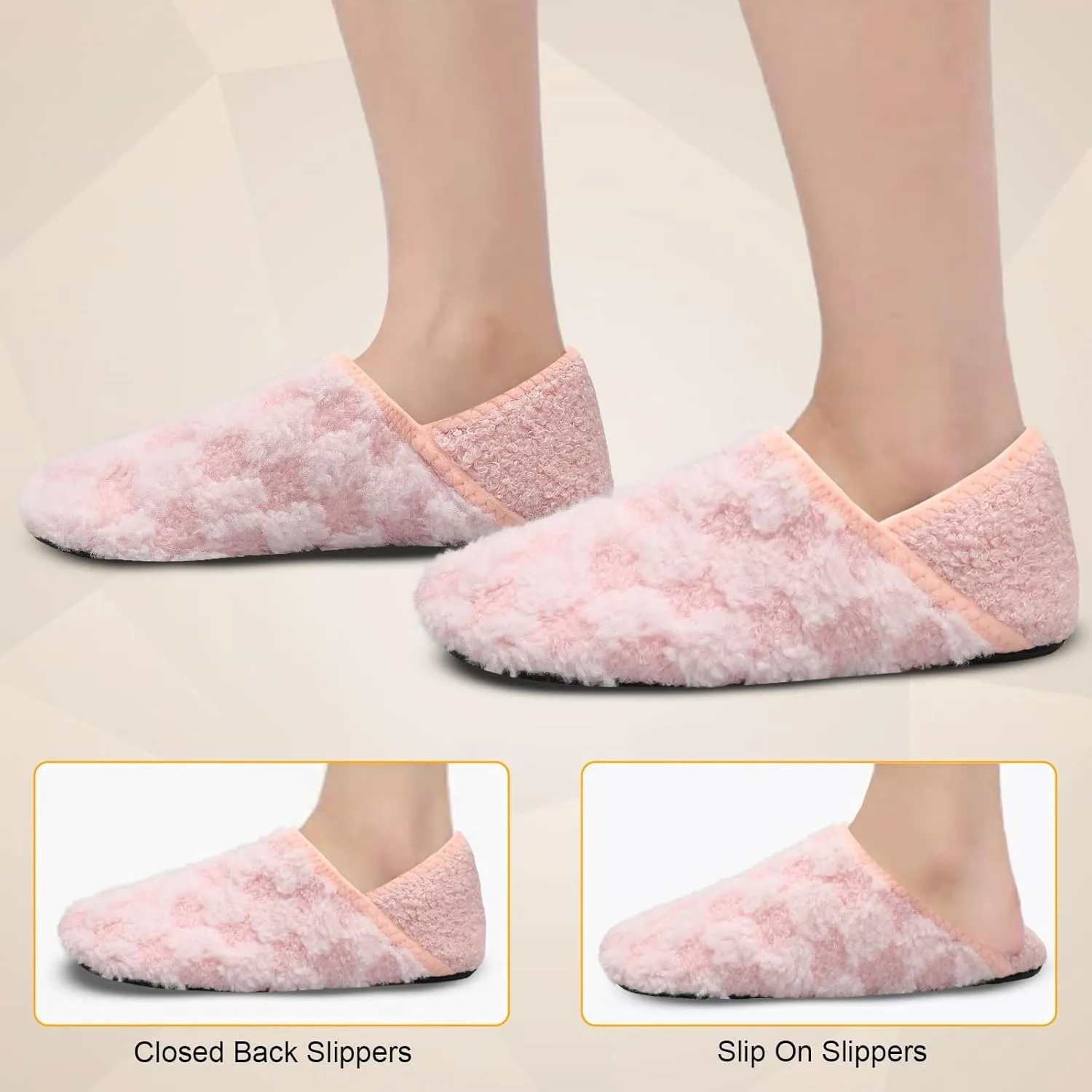 Scurtain Slippers for Women Men House Slipper Socks Lightweight Unisex Adults Barefoot Shoes Non-Slip Travel Slippers