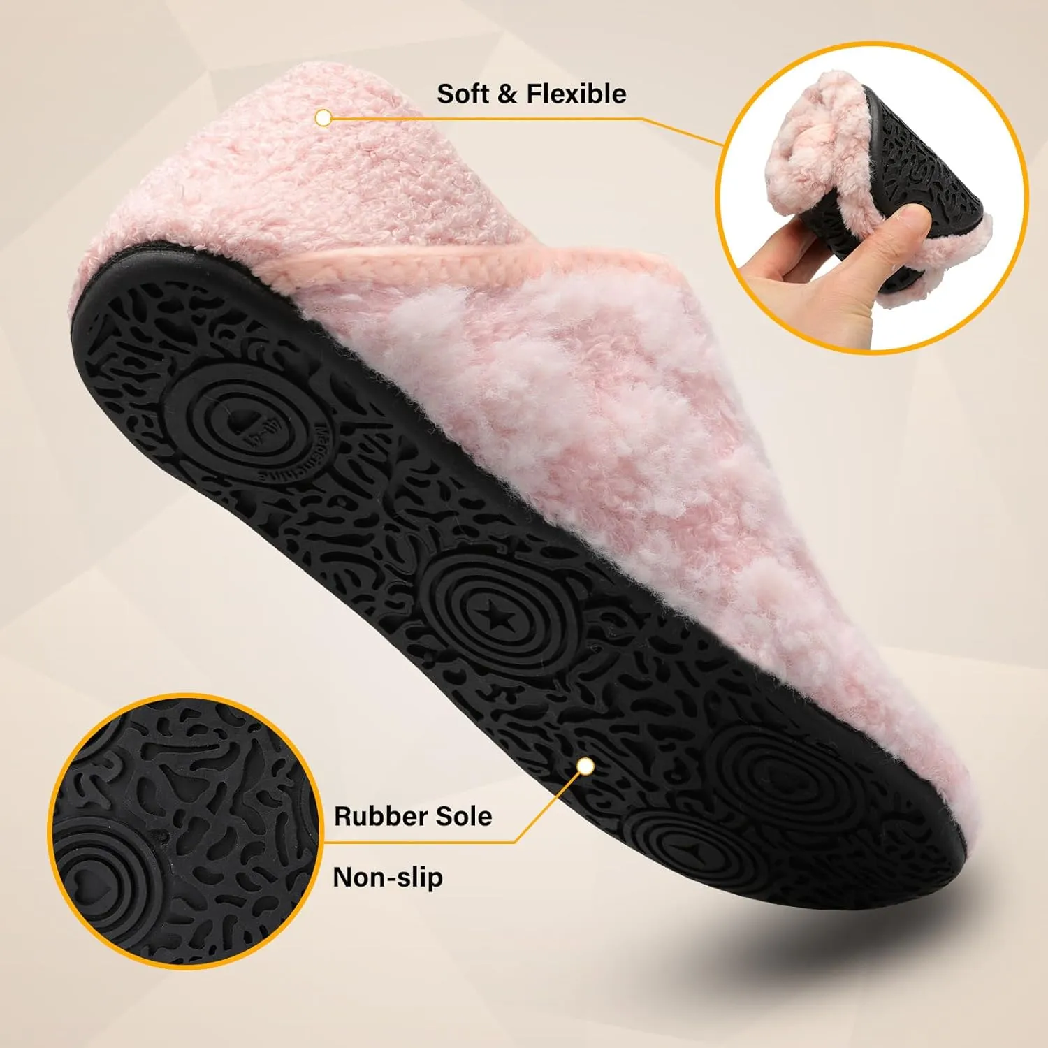 Scurtain Slippers for Women Men House Slipper Socks Lightweight Unisex Adults Barefoot Shoes Non-Slip Travel Slippers