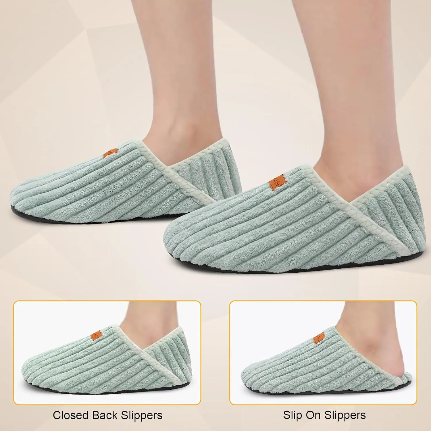 Scurtain Slippers for Women Men House Slipper Socks Lightweight Unisex Adults Barefoot Shoes Non-Slip Travel Slippers