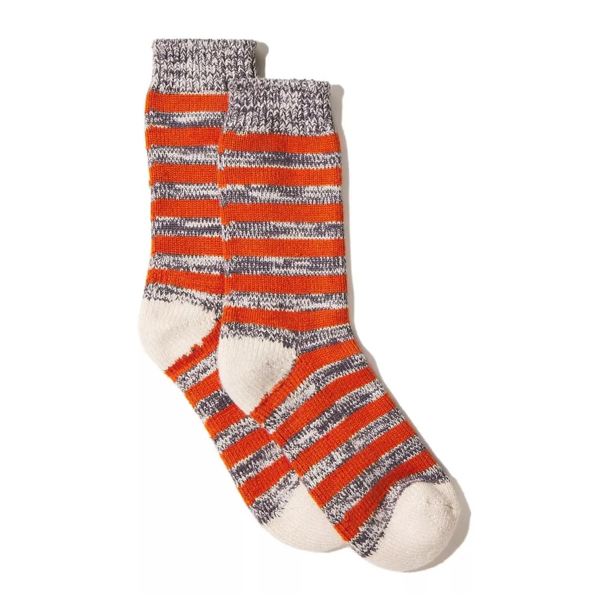 Sealskinz Banham Bamboo Mid Length Striped Sock Orange/Grey/Cream Unisex SOCK
