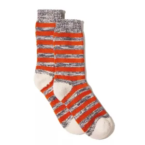 Sealskinz Banham Bamboo Mid Length Striped Sock Orange/Grey/Cream Unisex SOCK