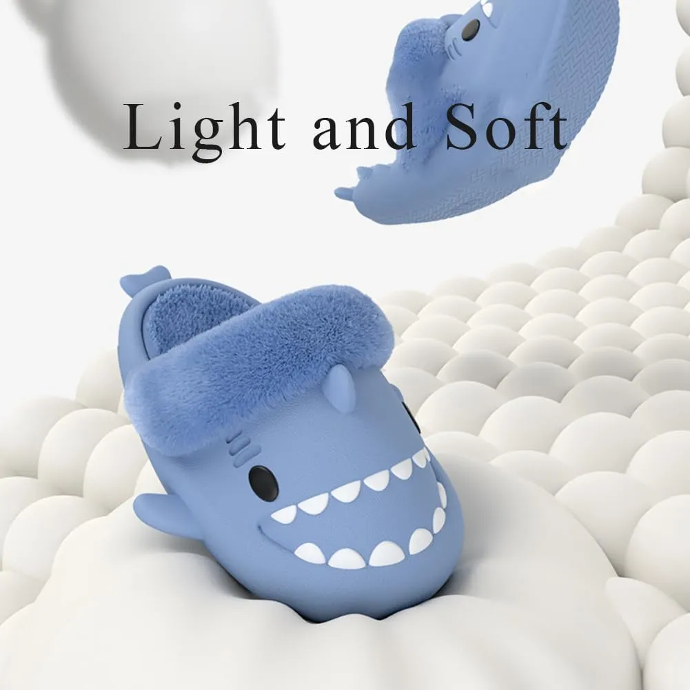 Sharklas Originales Kids Polares, Summer and Winter Shark Slides Detachable Warm Fuzzy Slippers, Comfy Waterproof Slides