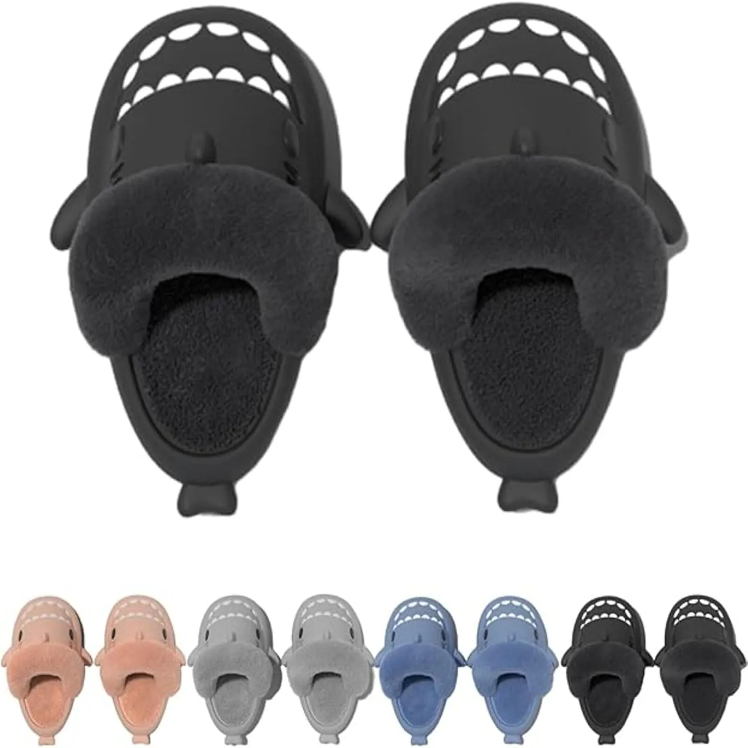 Sharklas Originales Kids Polares, Summer and Winter Shark Slides Detachable Warm Fuzzy Slippers, Comfy Waterproof Slides