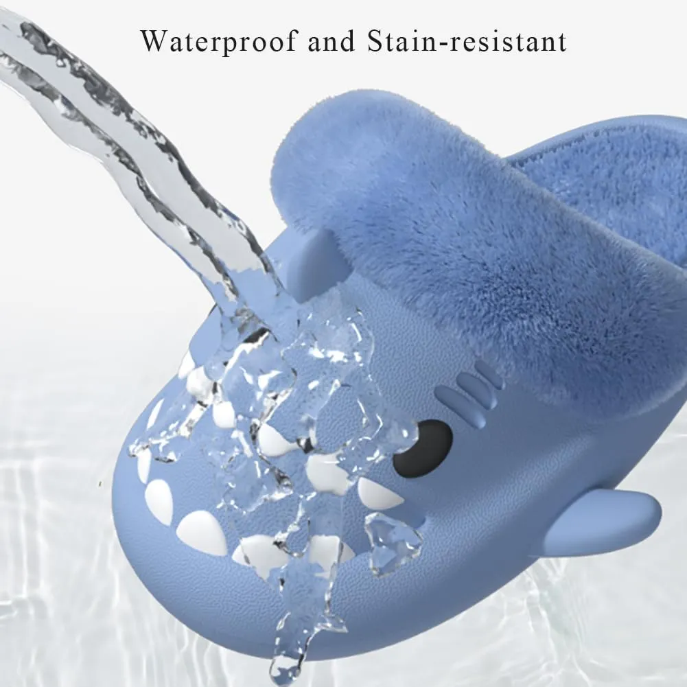 Sharklas Originales Kids Polares, Summer and Winter Shark Slides Detachable Warm Fuzzy Slippers, Comfy Waterproof Slides