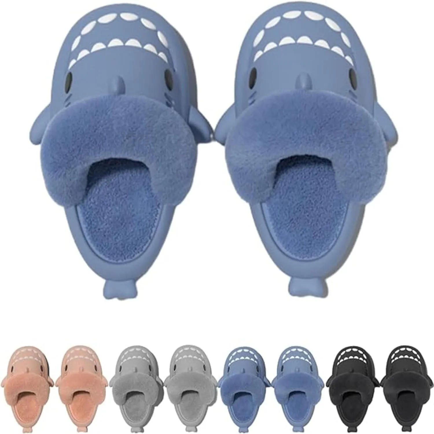 Sharklas Originales Kids Polares, Summer and Winter Shark Slides Detachable Warm Fuzzy Slippers, Comfy Waterproof Slides