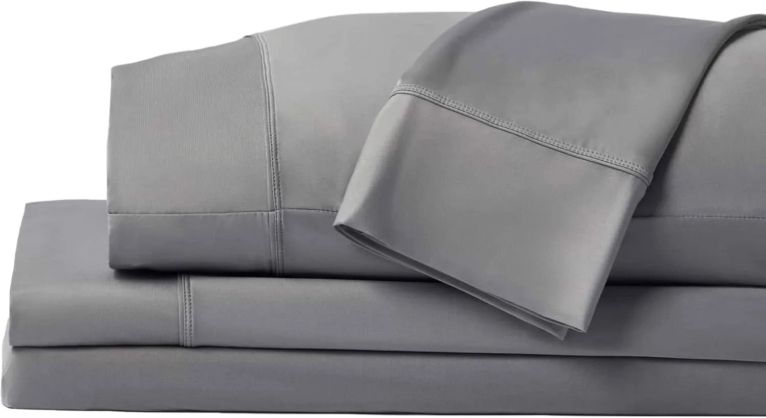 SHEEX Original Performance Sheet Set, Cooling Bed Sheet with 1 Flat Sheet, 2 Fitted Sheet, and 2 King Pillowcases, Split King, Graphite