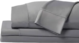 SHEEX Original Performance Sheet Set, Cooling Bed Sheet with 1 Flat Sheet, 2 Fitted Sheet, and 2 King Pillowcases, Split King, Graphite