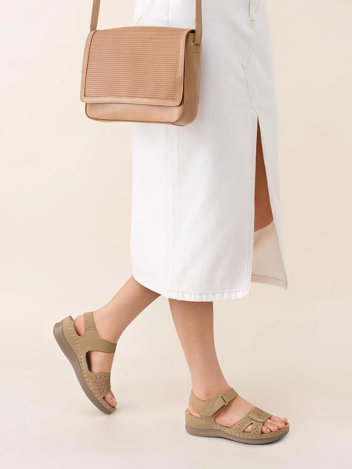 SHIBEVER Flat Sandals for Women Dressy: Comfortable Flats Sandals Women Open Toe Ankle Strap Walking Shoes Summer
