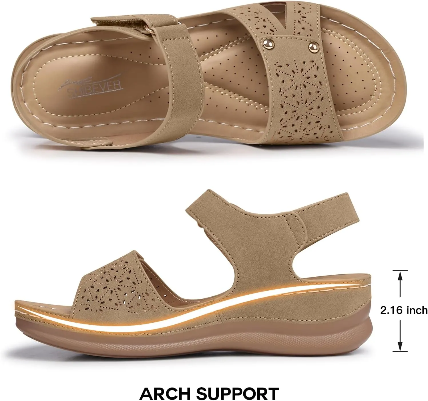SHIBEVER Flat Sandals for Women Dressy: Comfortable Flats Sandals Women Open Toe Ankle Strap Walking Shoes Summer
