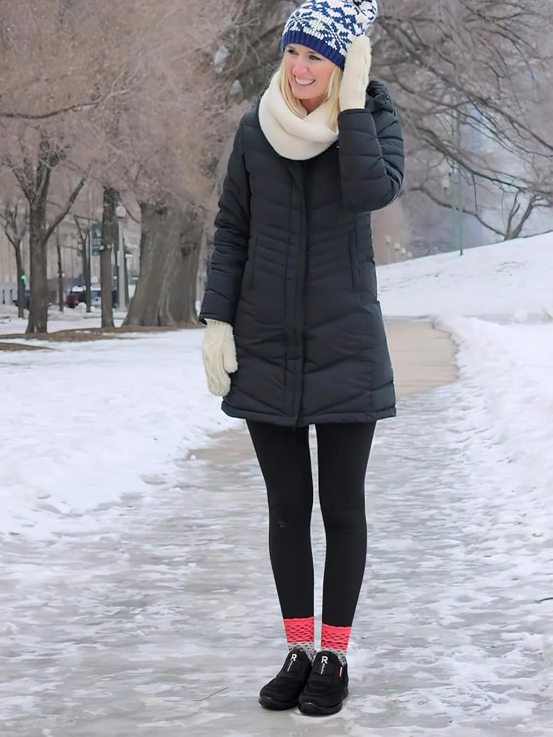 SHIBEVER Womens Winter Snow Boots: Waterproof Insulated Warm Fur Lined Ankle Slip On Walking Comfortable Outdoor Boot
